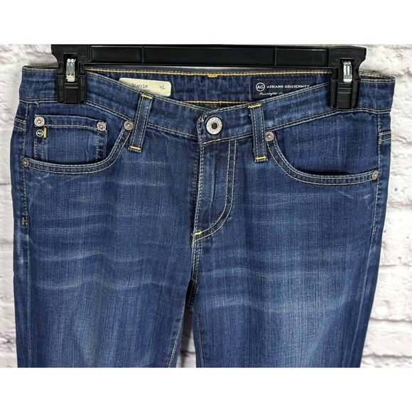 Anthropologie AG Jeans Slim Straight Denim Medium Wash Low Rise Women's Size‎ 26 - Picture 6 of 11